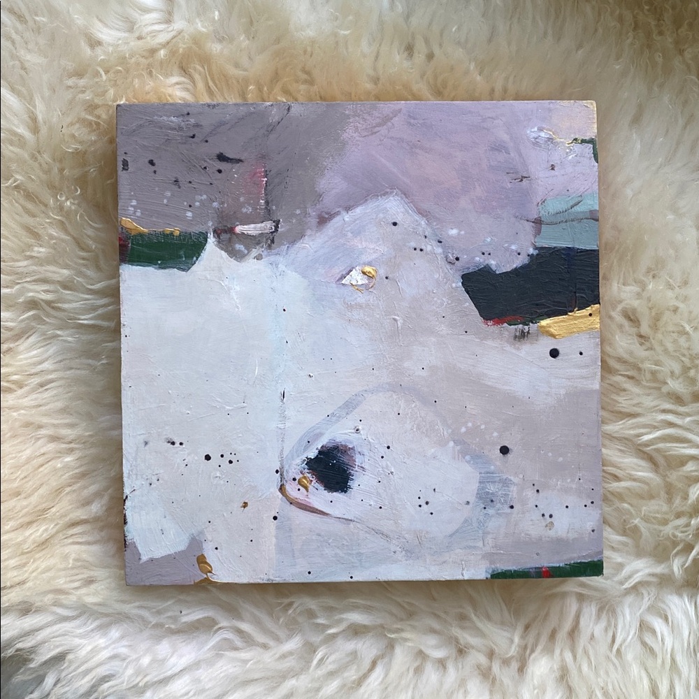 hand painted abstract on wood panel - 4